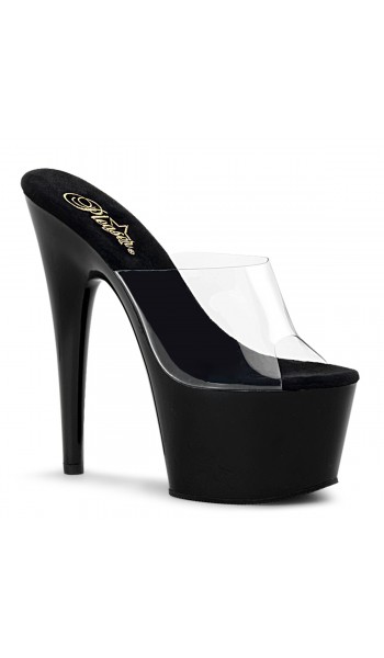 Adore Black Platform Clear Vamp Mule