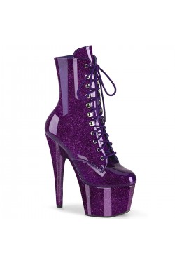 ADORE-1020 Purple Glitter Platform Ankle Boots for Women