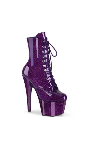 ADORE-1020 Purple Glitter Platform Ankle Boots for Women