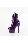 ADORE-1020 Purple Glitter Platform Ankle Boots for Women