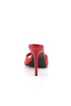 Classique Red Faux Leather 4 Inch Mule