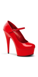 Delight Red High Heel Platform Mary Jane Shoes