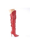 Classique Red Scrunch Thigh High Boot