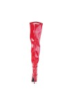 Seduce Red Patent Wide Calf Thigh High Boots