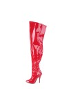 Seduce Red Patent Wide Calf Thigh High Boots