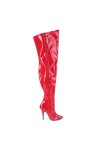 Seduce Red Patent Wide Calf Thigh High Boots