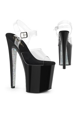 Xtreme 8 Inch Ankle Strap Rhinestone Platform Sandal