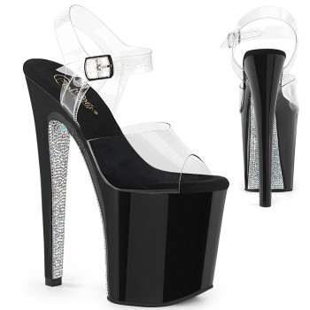 Xtreme 8 Inch Ankle Strap Rhinestone Platform Sandal