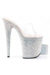 Bejeweled Rhinestone 8 Inch High Platform Sandal