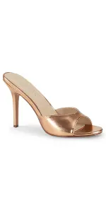 Classique Rose Gold Faux Leather 4 Inch Mule