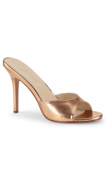 Classique Rose Gold Faux Leather 4 Inch Mule