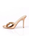 Classique Rose Gold Faux Leather 4 Inch Mule