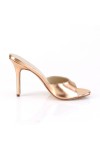 Classique Rose Gold Faux Leather 4 Inch Mule