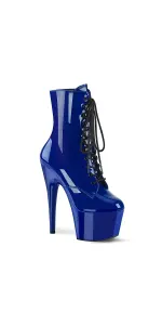 Adore Royal Blue Patent Platform Granny Ankle Boots