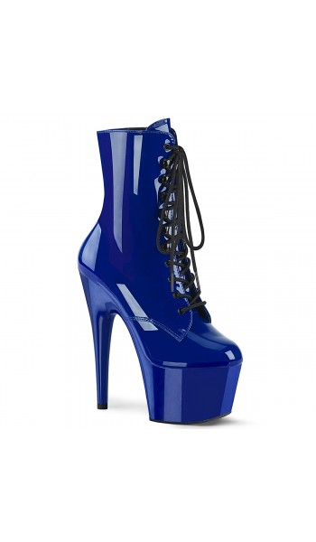 Adore Royal Blue Patent Platform Granny Ankle Boots