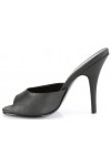 Black Matte High Heel Peep Toe Slide