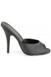 Black Matte High Heel Peep Toe Slide