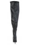 Seduce Black Faux Leather Wide Calf Thigh High Boots