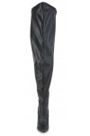 Seduce Black Faux Leather Wide Calf Thigh High Boots