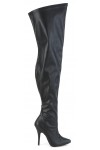 Seduce Black Faux Leather Wide Calf Thigh High Boots