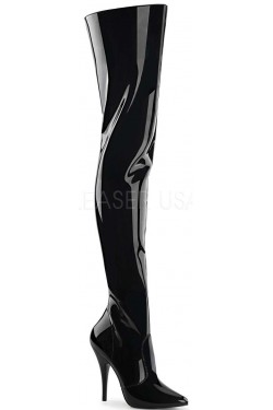 Pretty Woman Seduce Black Patent Thigh High Boots