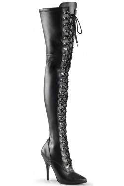 Seduce Lace Up Thigh High Boots