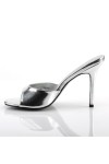 Classique Silver Faux Leather 4 Inch Mule