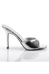 Classique Silver Faux Leather 4 Inch Mule