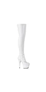 Adore White Thigh High Platform Boots