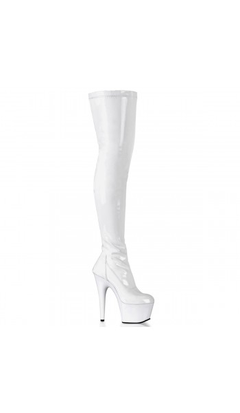 Adore White Thigh High Platform Boots