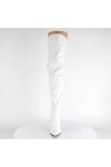 Classique White Scrunch Thigh High Boot