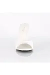 Classique White Faux Leather 4 Inch Mule