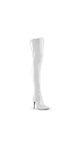 Seduce White High Heel Thigh High Boots