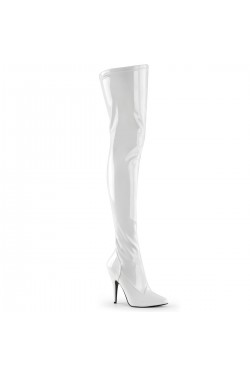 Seduce White High Heel Thigh High Boots