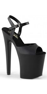 Xtreme Black Faux Leather Platform Sandal