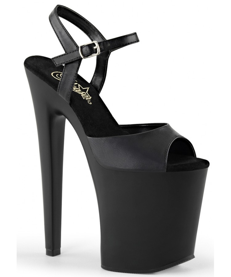 Faux Leather Platform Strappy Heels | Strappy heels, Black strappy heels,  Black sandals heels