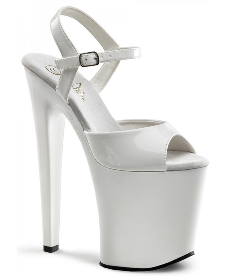 Xtreme White Platform Sandal - 8 Inch Heel Stripper Shoe in White